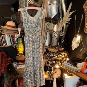 Max Studio Navy and White Floral Maxi Dress